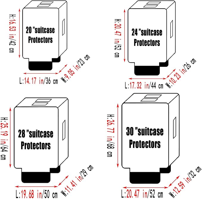 0.4mm Thick Transparent PVC Luggage Protector Cover Set, Waterproof TSA - Image 4