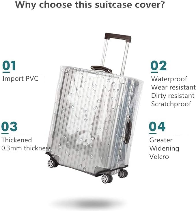 30 Inch Clear PVC Luggage Cover Protectors Suitcase Covers - Image 5
