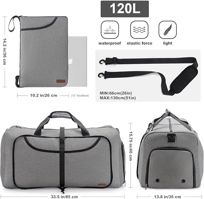 120L Duffle Bag for Travel, Large Foldable Waterproof Travel Duffel Bags - Image 2