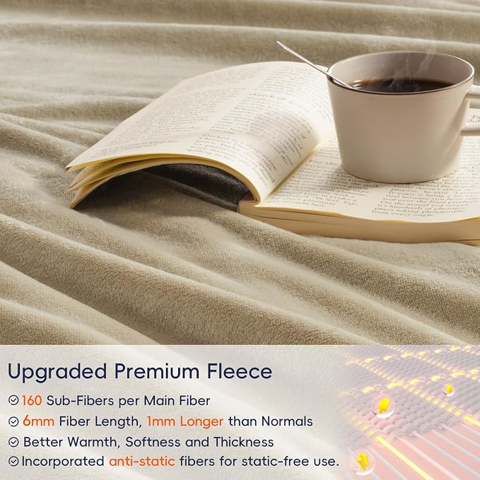 PHF Ultra Soft Fleece Throw Blanket, No Shed No Pilling Luxury Plush Cozy - Image 4
