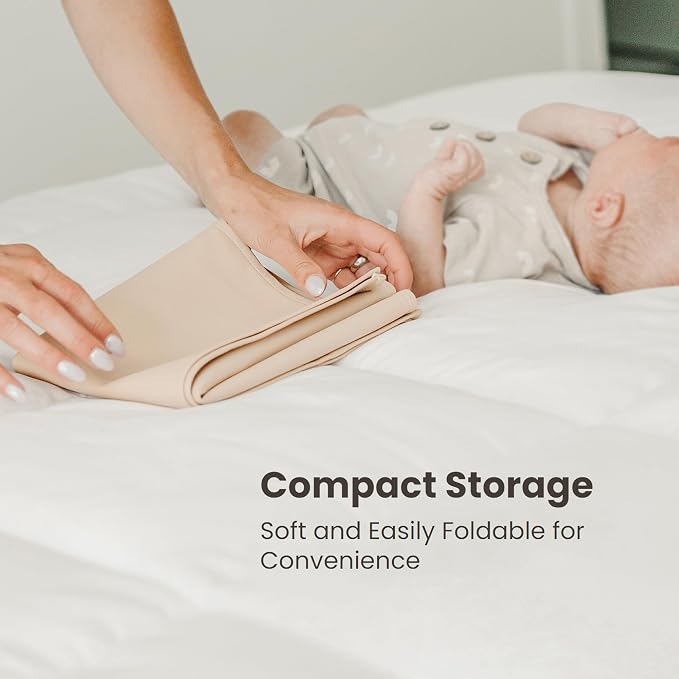 Konssy Faux Leather Baby Changing Mat 2 Pack, Waterproof, Wipeable & Portable - Image 4