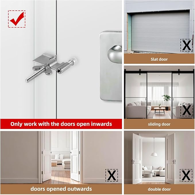 2 Pack Portable Door Lock & 120dB Travel Door Stopper Alarm, 3-Level - Image 6