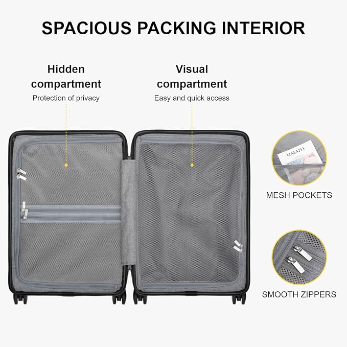 LEVEL8 Carry on Luggage Airline Approved, Small Carry-on Suitcases - Image 7