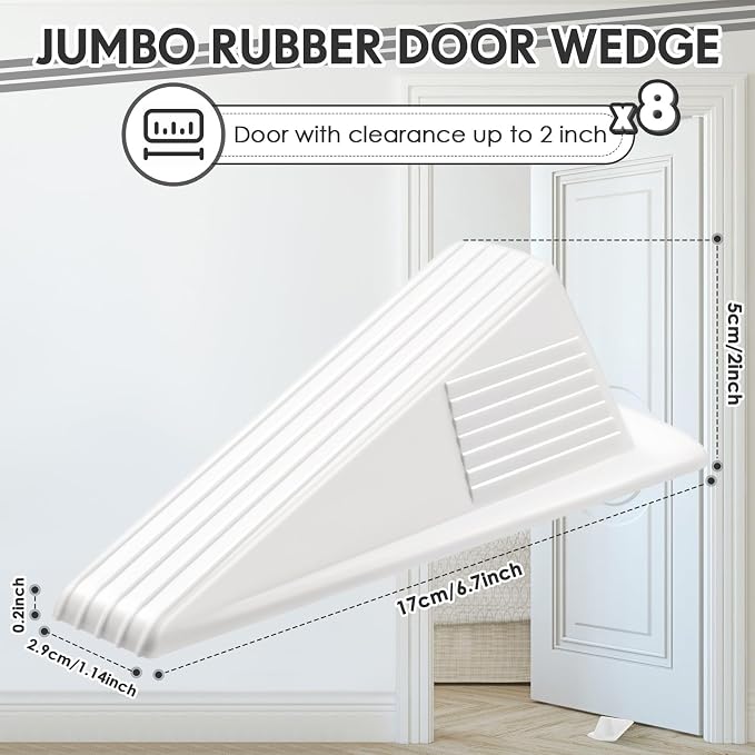 Frienda 8 Pcs Jumbo Door Stoppers Heavy Duty Door Stopper Tall up to 2inch Tall - Image 2