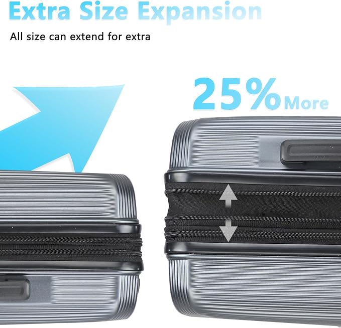 20 Inch Lightweight Expandable Carry On Luggage, PC Hardside Suitcase - Image 3