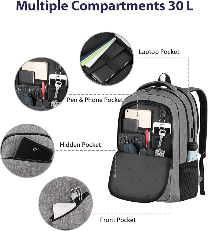 MATEIN Travel Laptop Backpack, 17 Inch Work TSA Approved Carry on Backpack - Image 8