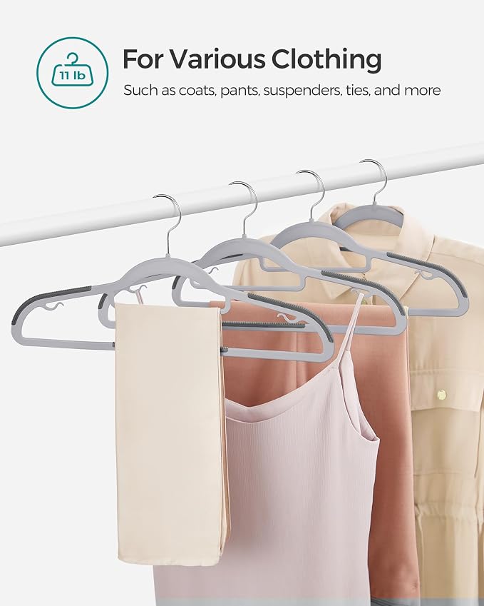 SONGMICS Pack of 30 Coat Hangers, Space-Saving Plastic Clothes Hangers - Image 8