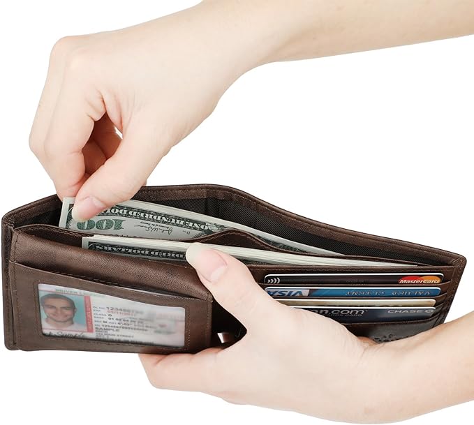 Wallet for Men-Genuine Leather RFID Blocking Bifold Stylish Wallet - Image 6
