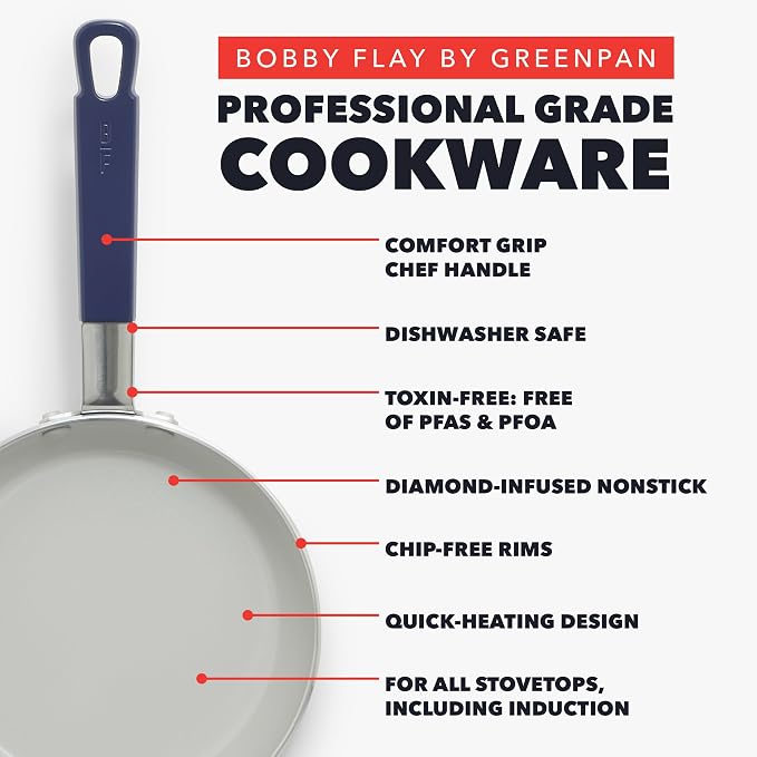 GreenPan x Bobby Flay 13 Piece Nonstick Cookware Pots and Pans Set, PFAS-Free - Image 6