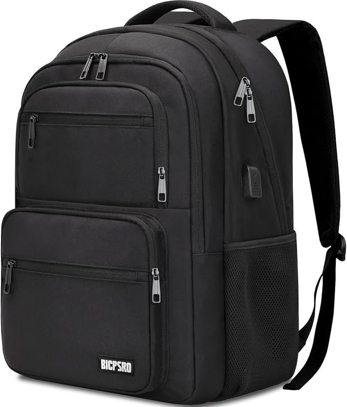 Black Backpack for School, School Backpack for Boys Girls Teens, College Book by BICPSRO