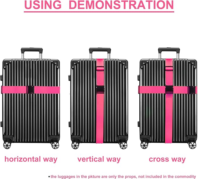 Luggage Straps for Suitcases TSA Approved Travel Belt 8 Pack by Chelmon - Image 5