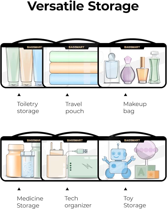 BAGSMART TSA Approved Toiletry Bag, Makeup Cosmetic Pouch Bag - Image 6
