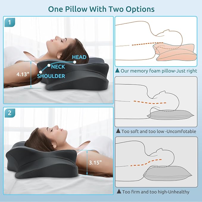 DONAMA Cervical Pillow for Neck and Shoulder, Contour Memory Foam Pillow - Image 6