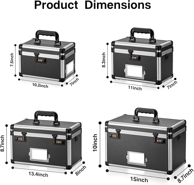 11 x 7 x 8.3 Inch Lockable Storage Box - Image 5