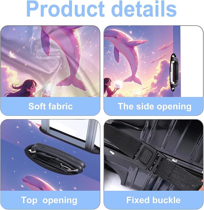 Luggage Cover Washable Suitcase Protector Anti-Scratch, Stretchable Fit - Image 3