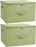 ANMINY 2PCS Storage Bins with Zipper Lids 51.9 Qt Lidded Fabric Storage Boxes by ANMINY