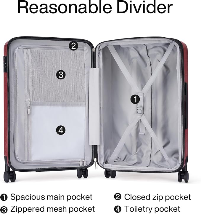 Hanke 20 Inch Expandable Carry on Luggage 22x14x9 Airline Approved Lightweight - Image 7
