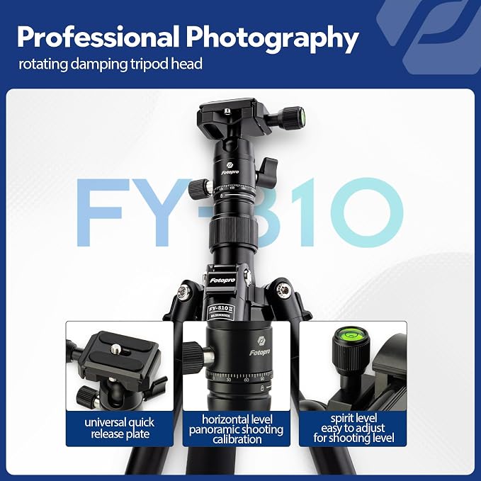 Fotopro Mini Tripod, Camera Phone Tripod Max Load up to 8.8 lbs, Free-1 Grey - Image 3