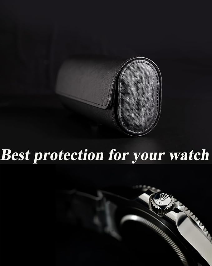 MR.OKAY 3 Watch Travel Case- Classic Leather Watch Case - Image 7