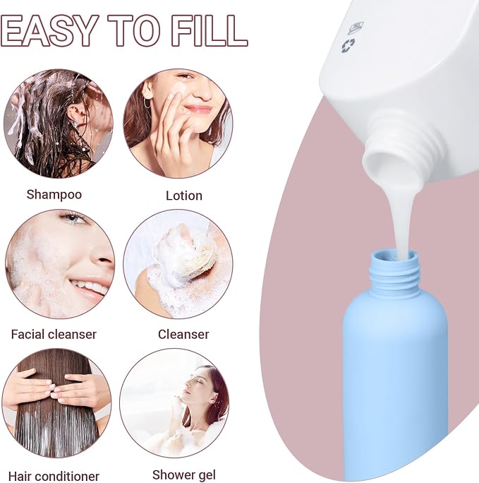 Travel Shampoo Bottle, Empty Plastic Squeeze Bottles 8.8oz - Image 6