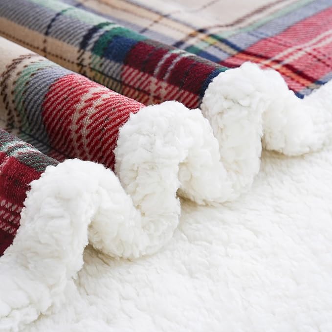 PU MEI Sherpa Fleece Throw Blanket 80" x 90" Reversible Plush Fluffy Large Big - Image 5