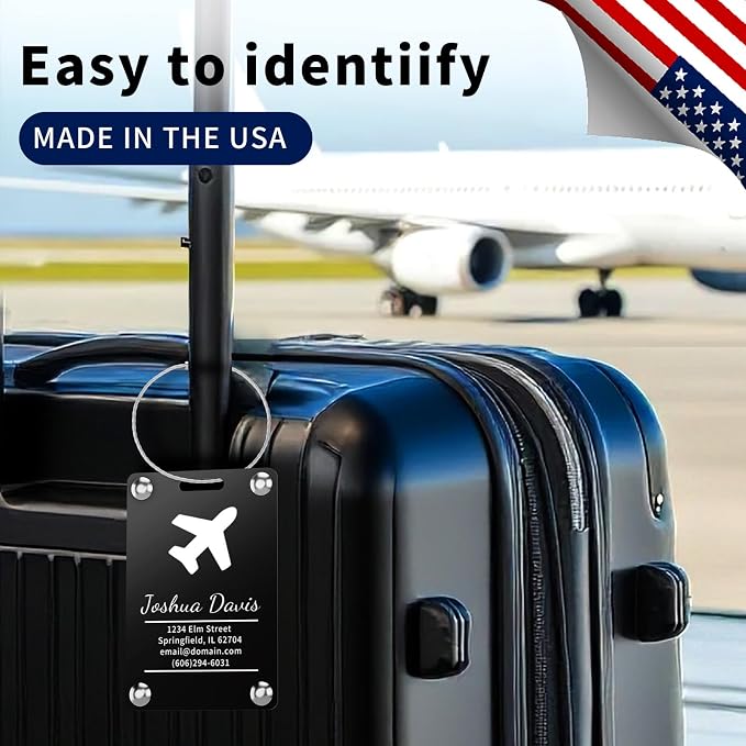 4 Pack Personalized Luggage Tags - Image 5