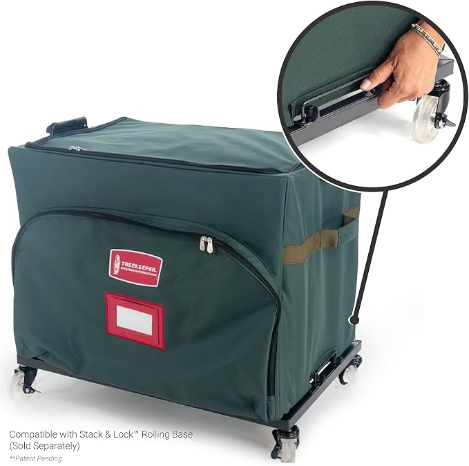 TreeKeeper Stack & Lock™ Green Christmas Ornament Storage Box Holds 72 - Image 4
