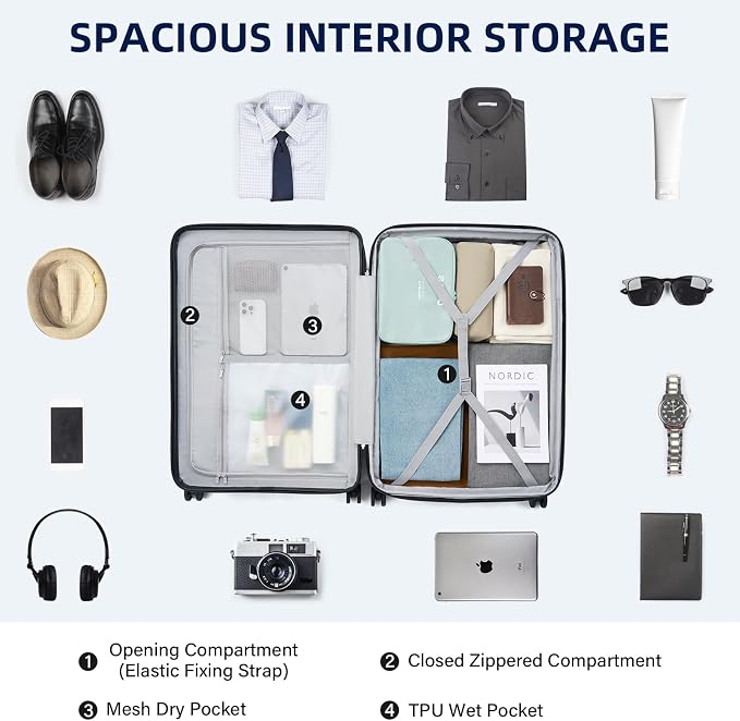 28 Inch Luggage Hard Shell Suitcases, Expandable Travel Checked Luggage 28 Inch - Image 7