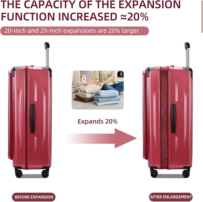 Carry On Luggage, 20 Inch Top Opening Aluminum Frame Lightweight Airline - Image 3