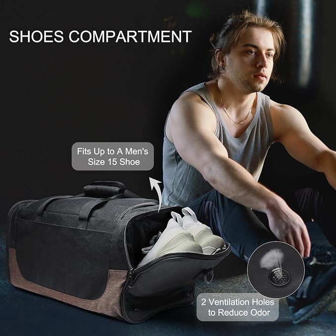 Gym Duffle Bag for Men and Women, Small Travel Duffle Bag Fitness Workout Bag - Image 7