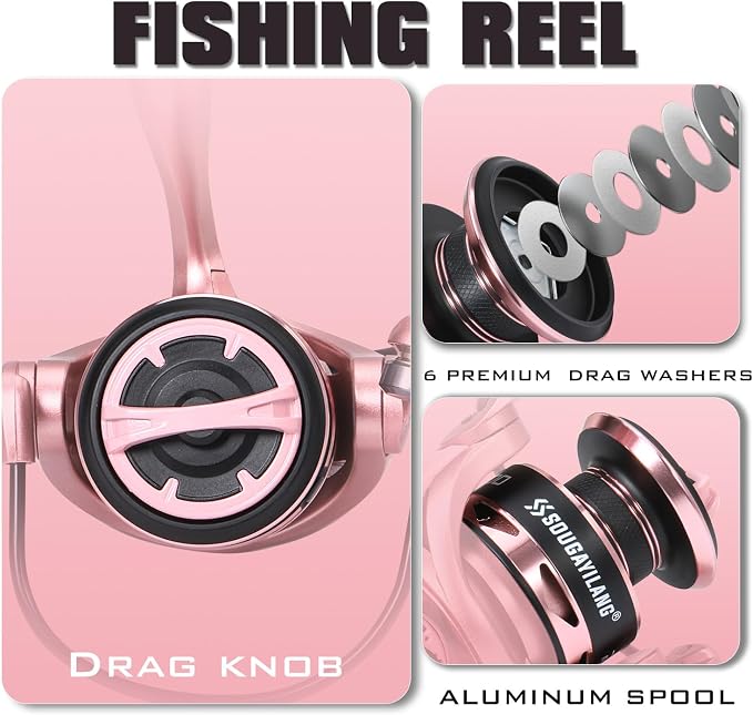 Sougayilang Telescopic Fishing Rod and Reel Combo, Collapsible Travel Fishing - Image 6