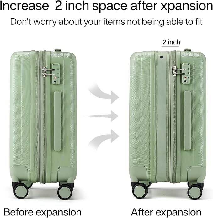Hanke 24 Inch Expandable Checked Luggage Lightweight PC Hard Shell Luggage - Image 3