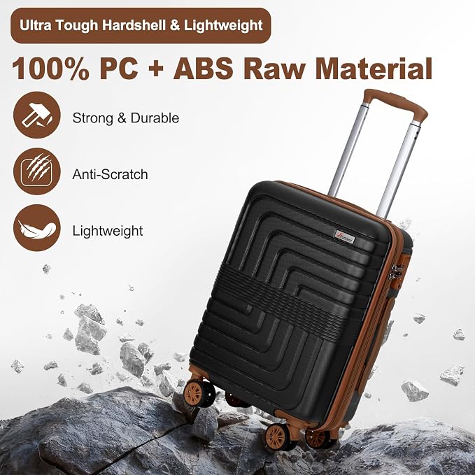 Romswi Luggage Sets 2 Piece 22In, Expandable 22x14x9 Carry On Luggage - Image 3