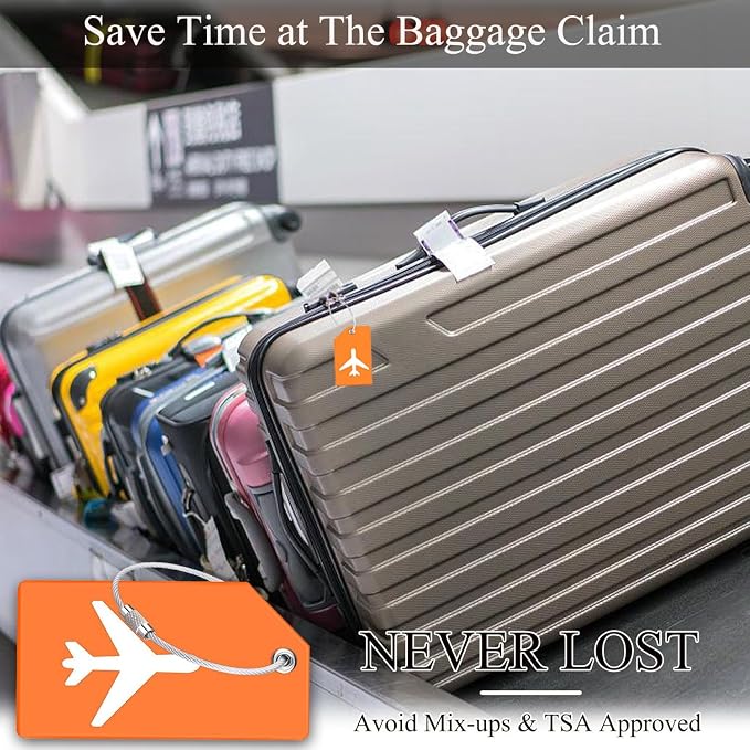 7 Pack Silicone Luggage Tag Baggage Handbag Travel Suitcase Tags - Image 5