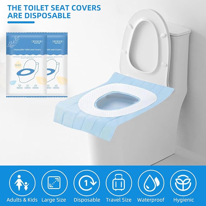 35 Pack Toilet Seat Covers Disposable 16x24 Inch XL Portable Toilet Liners - Image 3