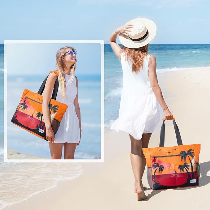 G4Free Beach Bag, Waterproof Sandproof Beach Tote Bag, Large Capacity Foldable - Image 2