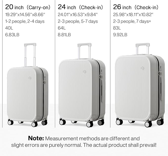 mixi 20 Inch Carry On Luggage PC Hardside Suitcases - Image 6