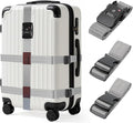 Luggage Straps with TSA Lock, Adjustable Heavy Duty Grey Luggage Straps by LUCKLISA