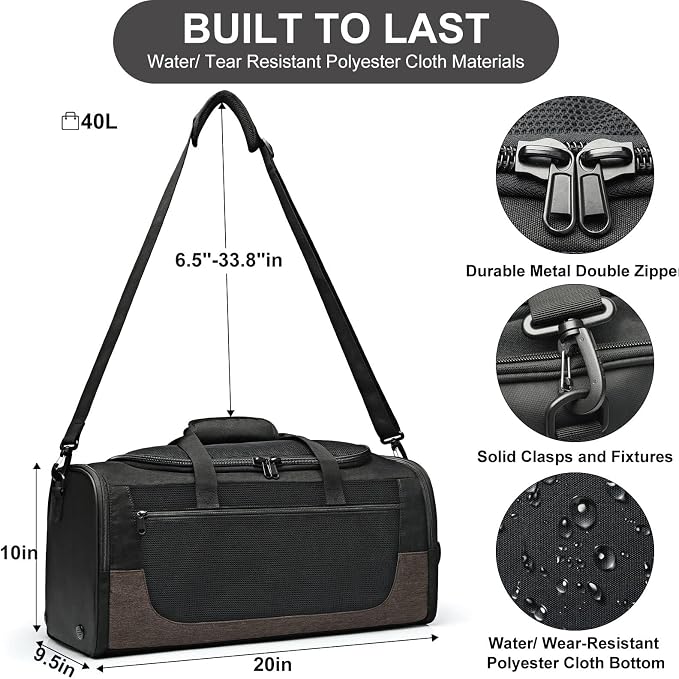 Gym Duffle Bag for Men and Women, Small Travel Duffle Bag Fitness Workout Bag - Image 5