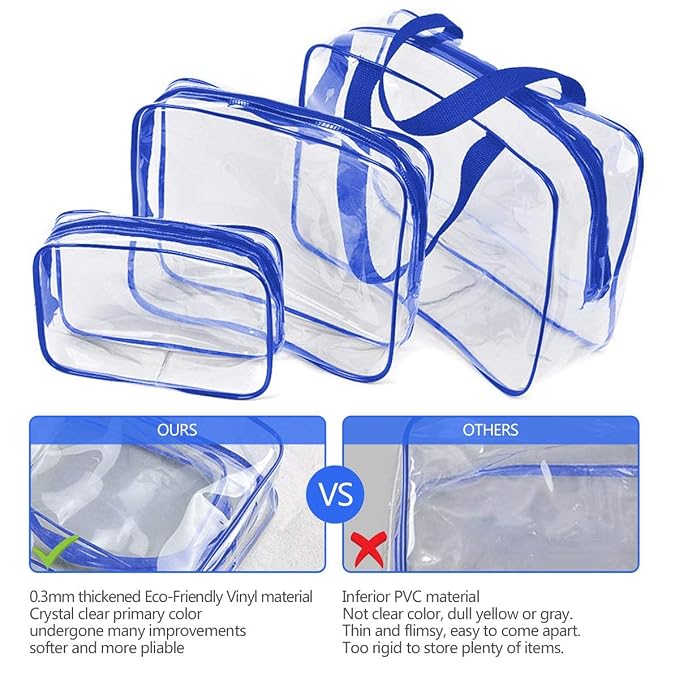 4Pcs Crystal Clear PVC Travel Toiletry Bag Kit - Image 4