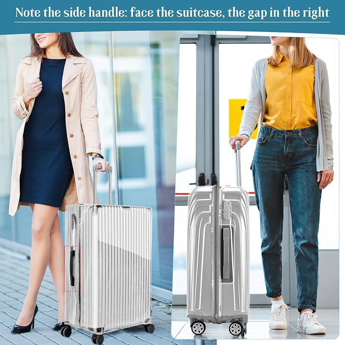 Yotako Upgraded Zippered Clear PVC Suitcase Cover, 24 Inch Luggage Covers - Image 9