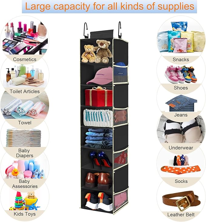 Large-Sized Hanging Shoe Organizer 8-Shelf, Hanging Closet Organizer - Image 6