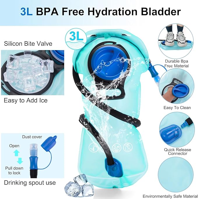 Hydration Pack Backpack with 3L Water Bladder - Image 6