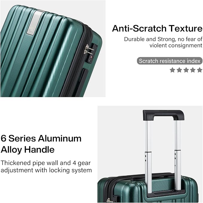 Hanke Expandable Hardshell Luggage Sets 3 piece Carry on Luggage - Image 8