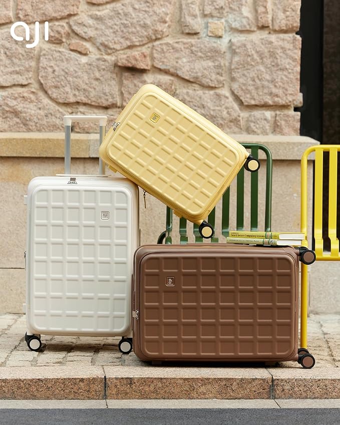 aji Expandable Top Opening 24 Inch Checked Luggage - Image 12