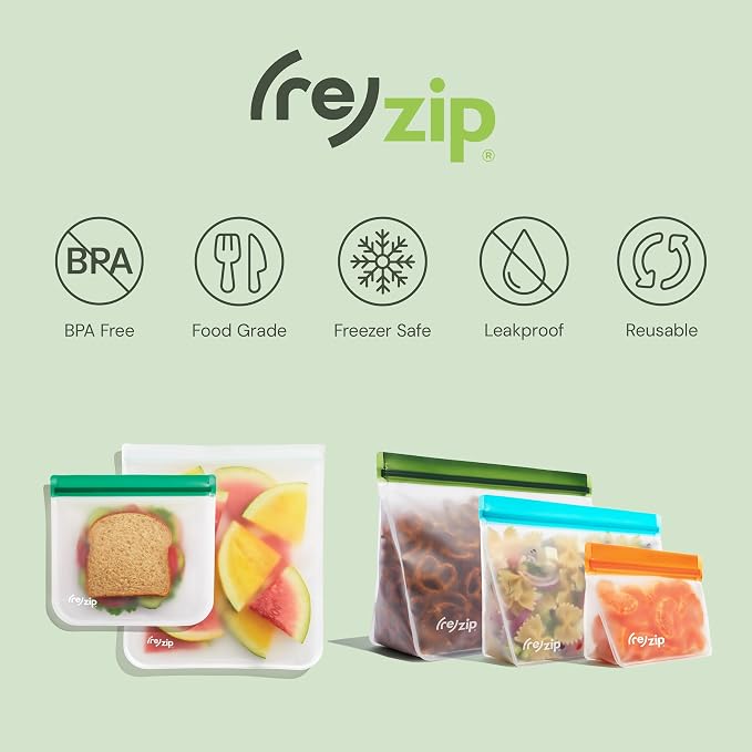 zip Reusable Bag Drying Rack and Organizer | Includes 2 Reusable Leakproof Flat - Image 5