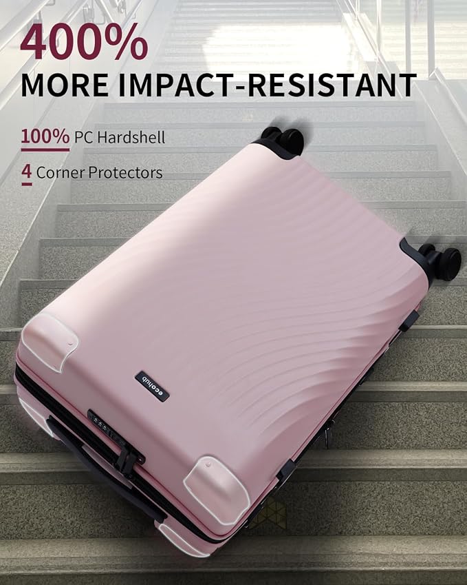 ECOHUB Hardside Expandable Carry On Luggage, Lightweight Small Hardshell Travel - Image 2