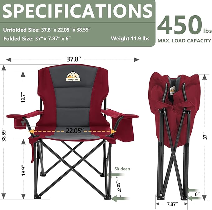 Oversized Camping Chairs 2 Pack - Image 3