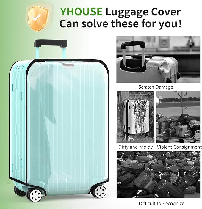3 Pieces Clear Luggage Cover Protectors, 0.4mm Thicken PVC Suitcase Covers - Image 5