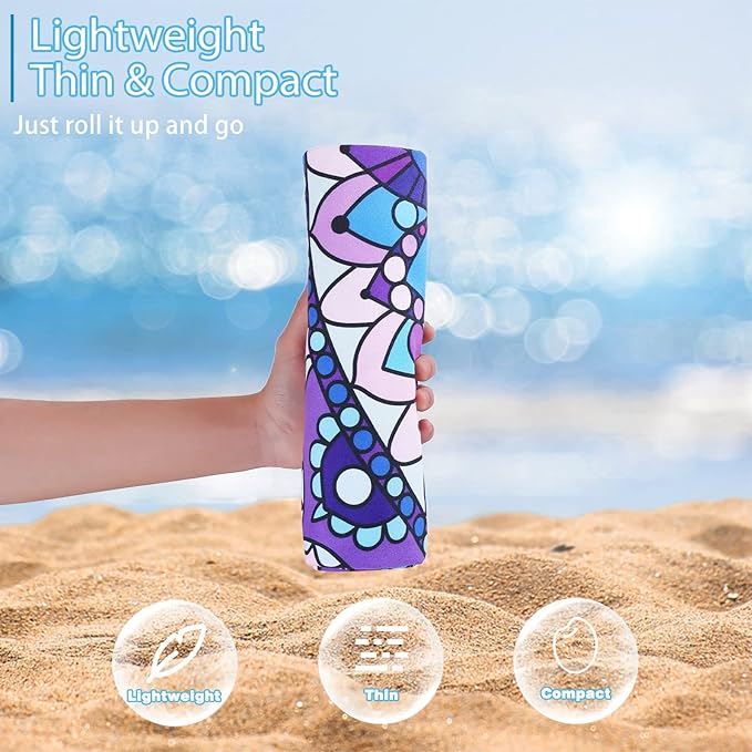 2 Pack Microfiber Oversized Lightweight Beach Towel 71"x32" Extra Thin Large - Image 2